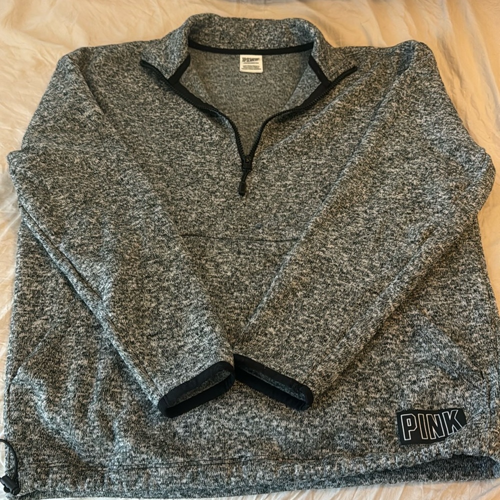 Victoria’s Secret PINK quarter zip adjustable pullover with pockets size xs
